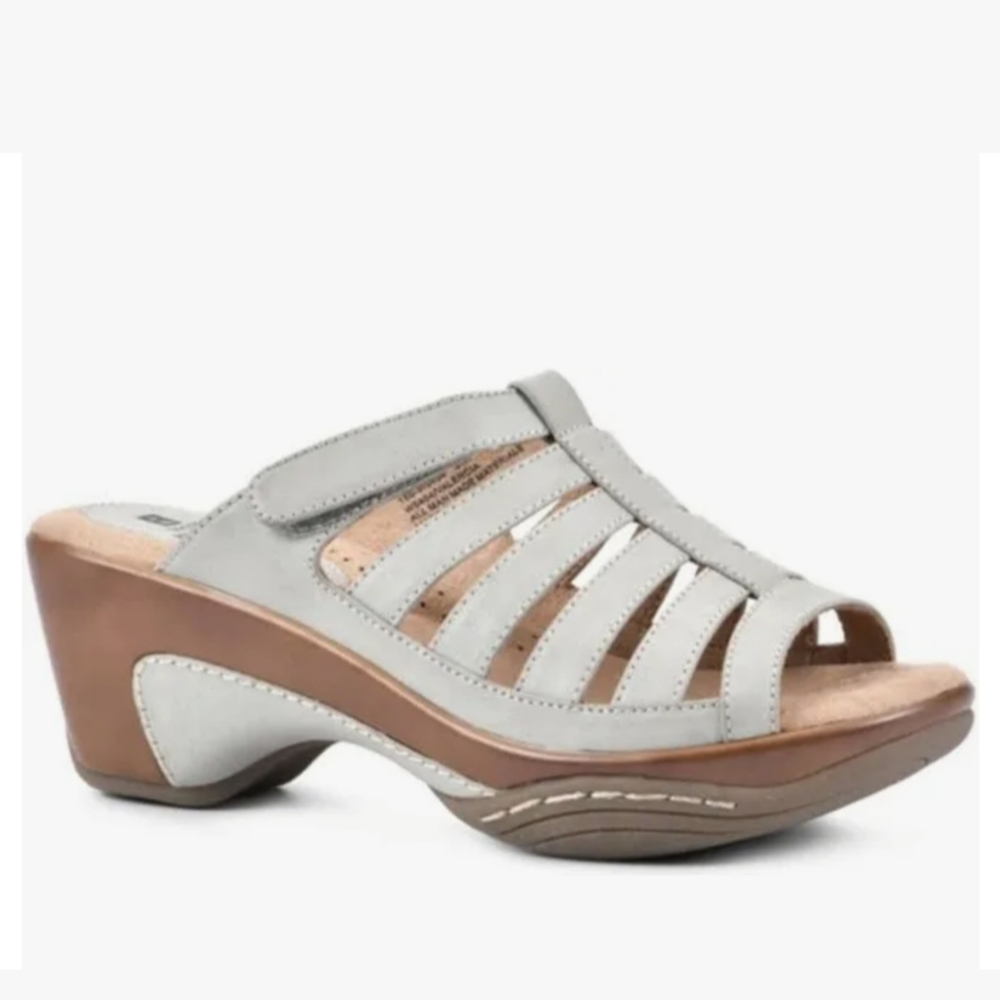 Rialto Women's Valencia Slide Peep Toe Wedge Strappy Slip-On Sandals Size 9.5